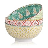 AHX Porcelain Large Serving Bowls - Salad Soup Noodle Ramen Bowls - Big Cereal Pasta Bowl Set - 3 Pack Large Capacity Ceramic Bowl Sets -Microwave & Dishwasher Safe - 8inch（57oz/1.8 Quart