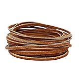 3mm Flat Real Leather Brown 2 Metres, Suede Thong Cord String, Necklace/Bracelet