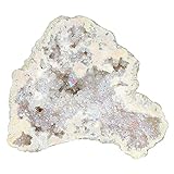 mookaitedecor Irregular Angel Aura Druzy Geode Titanium Coated Rock Quartz Crystal Geode, Natural Mineral Specimen Energy Stone Gifts for Friends Women Office Home Decor, White AB Crystal