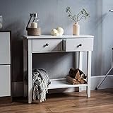 Vida Designs Windsor Console Table With Undershelf, Living Room,Hall Way Furniture (2 Drawer, White)