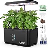 iDOO Hydroponics Growing System,Presents for Friends, Gift for Christmas, 8 Pods Smart Garden with LED Grow Light, Auto Timer, Indoor Herb Garden Germination Kit for Home Kitchen,15" Height Adjustable
