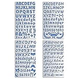 BENECREAT 4PCS 17.5x10cm Metal Stencils, 4 Mixed Letter Number Metal Journal Stencil for Wood carving, Drawings and Woodburning, Engraving and Scrapbooking Project