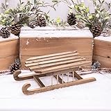 Annibells Christmas Wooden Sledge Santa Sleigh Display Decoration Festive Xmas Ornament (Large)