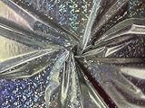 1 Metre Holographic Irisdescent 4 Way Stretch Nylon Spandex Metallic Wet Look Effect Lycra Fabric All Way Stretch Elastane Stretchy Shiny Foil Material Dancewear, Swimming, Sports (Silver Hologram)