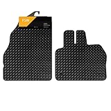 FSW - Tailored Mats - Fits RENAULT Kangoo 2009-2021 - 3mm Heavy Duty Rubber - Fitted With Clips - Anti Slip Van Floor Mat, Waterproof With Anti Slip Backing - 2Pc Rubber Floor Mat - Van Accessories