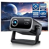 Mini Projector【Dust Proof & Electric Focus & Auto Keystone】25000LM Portable Projector 4K 1080P FHD Supported, PUTRIMS TV Projectors Zoom, WiFi Bluetooth 145°Rotatable Phone Projectors for Outdoor Home