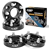 KSP 5X4.5 Wheel Spacers for Mustang Explorer, 1 inch 5x114.3mm Tire Spacers Adapters 25mm Thick 70.5mm Hub Bore with M14x1.5 Thread Pitch Fit for 2015-2024 Ford Mustang GT500 GT350 Mach 1 Black 4PCS