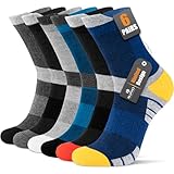 Niofind Mens Socks 6 Pairs, Cushioned Men Women Socks, Anti-Blister, Anti-Odour, Moisture-Wicking, Breathable Cotton Socks for Trainer, Running, Sports, Walking, Working, Cycling, Hiking (9-11)