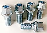 Set of 5 alloy wheel bolts M14 x 1.5 thread 27mm long, radius seat, 17mm Hex suitable for Audi