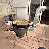 Portable Potbelly Rocket Carbon Steel Burning Heating Stove, Multifunctional Camping Tent Stove with Easy Smoke Control for Outdoor Cooking，N(Size:55x43cm/21.6x16.9in)