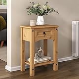 Corona Console Table 1 Drawer Hall Table Mexican Solid Pine Wood