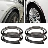 DuDuZui 1.5m/4.9ft Universal Mudguards Car Wheel Fender Extension Moulding Flares Auto Tyre Eyebrow Trim Strip Stick out Edge for Car Protector and Decoration, Carbon Fiber, Pack of 4 PCS