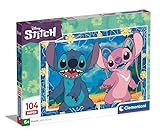 Clementoni - 27572 - Supercolor Puzzle - Super Disney Stitch - 104 Pieces| Puzzle Cartoon| Made In Italy
