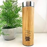 eBuyGB Personalised Bamboo Travel Flask, Baby Yoda Travel Mug, 500ml Star Wars Themed Coffee Mug Cup, Teacher Appreciation, Thank You Gifts (Yoda Best Teacher) Bamboo Flask