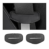 Augeny 2PCS Seat Belt Buckle Cover, Anti-Scratch Leather Car Seat Belt Silencer Clip Holster, Auto Seat Belt Buckle Protector, Universal Interior Decor Accessories for Most Vehicles (Black)