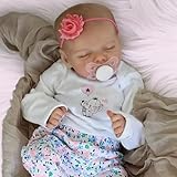 JIZHI Reborn-Baby Dolls 17 Inch Reborn Dolls Realistic Newborn Baby Dolls Soft Body Poseable Full Vinyl Body Girl Like a Lifelike Baby with Feeding Kit Gift Box for Kids