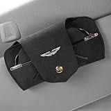 For Aston Martin V8 V12 Vantage DBS DBX DB11 DB9 Car Sun Visor Glasses Holder Organizer Glasses box Storage box Emblem Sunglasses Organizer Accessories,Black