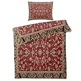 Single Duvet Cover Set, Moroccan Bedding Set & Bedroom Decor, Ethnic Tribal Reversible Quilt Cover and Pillowcase, Soft Brushed Microfiber Easy Care Bed Set with Zipper Closure Q*-206