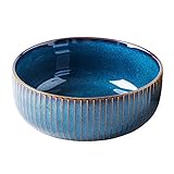 CSYY Large Salad Bowl, 1800ml Porcelain Fruit Serving Bowls, Stylish Blue Bowl Handmade Round Soup Bowl,Bowl for Soup,Salad,Noodle 21cm