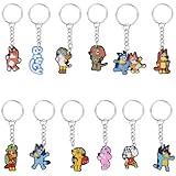 BLue Y Keyring Cartoon Anime Keychain Rings Dog Silicone Key Chain Cute Keyring Pendant Kids Party Supplies Favors Bags Pinata Fillers Toys Birthday Gift Key Charms Deko Boys Girls Lucky Dip Prizes