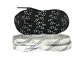 Coepoch Long Size Waxed Hockey Skate Laces For Roller Derby Ice Hockey Ice Skates Curling Boots (Black & White, 120)