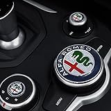URYYRIT Zinc Alloy, Car Center Console Knob Decoration Sticker, Gear Shift Kit 3D Decal, For Alfa Romeo Giulia Stelvio Interior Retrofit Accessories,Multi-colored Stelvio
