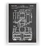 Magic Posters Lambretta Engine 1961 Patent Print - Mod Moped Poster Giclee Art Garage Wall Decor Vintage Man Cave Blueprint Gift - Frame Not Included