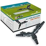 allpondsolutions Uni Tap 3 Way Y Distributor Pond Hose Pipework Adaptor Connector Shut Off Fits 20/25 / 32 / 38mm pipe (Large (25/32/38mm))