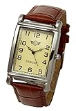 ERIKSEN Mens Vintage Retro Rectangular Silver Analog Quartz Dress Watch MCS