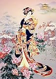 HKLIOPU Cross Stitch Kits for Adults-Japanese Geisha,11CT Printed Cross Stitch Kits,Stamped Embroidery Kits for Adults Wall Art Home Decoration 16x20 Inch (LZ093)