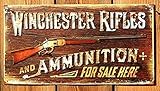 Saraheve Winchester Rifles & Ammunition Ad Ammo Gun Vintage Look Retro Style Metal Tin Sign 8x12in