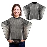 Larrel Short Hair Cape, Black Shampoo Capes for Salons Waterproof Reusable Hair Color Cape for Stylist Home Salons Apron Makeup Beauty Hairs Dye