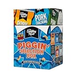 The Snaffling Pig Co. Piggin’ Selection Box – 8 Flavours of Gourmet Pork Crackling, 280 g (Pack of 1) – Legendary Snack Gift for Him or Her