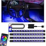 LED Interior Car Lights for Men & Women, USB Powered Atmosphere Strip Lights with APP Control, Music Sync, Multi-Color Car Decoration, Universal Auto Lighting Kit for Cars, Trucks