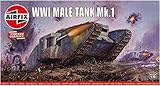 Airfix Vintage Classics Set - A01315V WWI Male Tank Mk.I - Plastic Model Tank Kits for Adults & Children 8+, Set Includes 49 Pieces - 1:76 Scale Model Tank Set