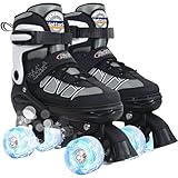 Kids Roller Skates for Boys, Blue Adjustable Rollerskates with Light Up Wheels for Big Kids Ages 6-12 7 8 9 10, Beginners Outdoor Sports, Best Birthday Gift for Kids…