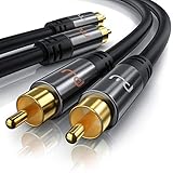 Primewire - RCA Cable 2m HQ Audio - 2RCA to 2RCA Male Stereo Audio Cable for Surround Sound Dolby Digital DTS - for DJ Controller Home Theater HDTV Hi-Fi Systems