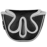 BigTeeth Golf Mallet Putter Head Cover Golf Club Protector Fit for Odessey Backstryke Centre Shaft Putter (Black)