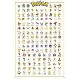 GB eye LTD FP4360 , Kanto 151, Maxi, 61 x 91.5cm, Wood, Pokemon Poster, 65 x 3.5 x 3.5 cm