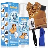 Suede Shoe Cleaner, 6.76 OZ Suede Cleaner for Shoes, Suede Trainer Cleaner with Cloth & 4-Sided Suede Brush, Suede Cleaning Kit Removes Dirt for All Colors Suede, Nubuck, Leather, Knit, Boots & Canvas