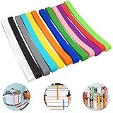 YOUYIKE 12 Pcs Silicone Rubber Bands, 20 x 1 cm Large Elastic Bands Heavy Duty Rubber Band, Colored Thick Strong Rubber Band, for Office Supply, File Folders, Books, School, Home, Cooking, Wrapping