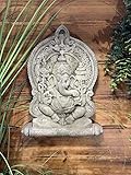 RAINBEAM Stone Garden Large Ganesh Ganesha Buddha Wall Plaque Natural Ornament