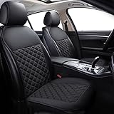 2pcs Faux Leather Front Car Seat Covers Compatible with Vauxhall Zafira Tourer Adam Agila Ampera Antara Astra Cascada Combo Corsa-e Grandland X Insignia Meriva Mokka Tigra Vectra Viva (black)
