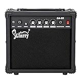 GLARRY Amplifier for Electric Guitar，Portable Vox Amp with Headphone MP3 Input，Mini Guitar Practice Amp 20W with Volume, Treble, Bass and Middle Controls