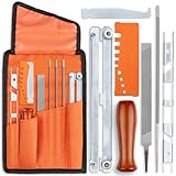 Chainsaw Sharpening File Kit (10-Piece Set), Complete Chainsaw Sharpener Tools W/ Convenient Storage Pouch, Heavy-Duty Precision Files & Accessories for Professional-Level Results by Effektwerk
