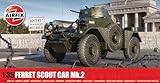 Airfix Model Set - A1379 Ferret Scout Car Mk.2 Model Building Kit - Plastic Model Tank Kits for Adults & Children 8+, Set Includes Sprues & Decals - 1:35 Scale Model, un-Painted