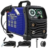 140A 230V MIG Welder Gasless, 3 in 1 Welding Machine Flux Core Welder, Portable Welder with IGBT Inverter, Smart Digital LED Dispaly and Welding Rods Flux Wires