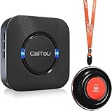 CallToU Wireless Personal Alarms for Elderly, Caregiver Pager System with Elderly Alarm Call Button, Fall Alarm for Elderly, 500FT Range Call Bell for Elderly/Seniors/Patients