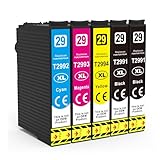 5 Pack 29XL Ink Cartridges Compatible for Epson 29 XL for Expression Home XP-352 XP-342 XP-335 XP-445 XP-442 XP-455 XP-235 XP-452 Printer