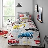 GC GAVENO CAVAILIA Transport Duvet Cover | Boys Girls Car Truck Bedding Set | Polycotton Toys Lover Gift 1x Quilt Cover (135 x 200 Cm) With 1x (50 x 75 Cm) Pillowcase